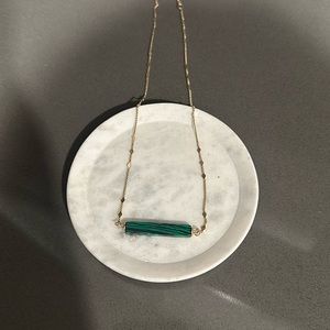 Green Bar & Gold Necklace